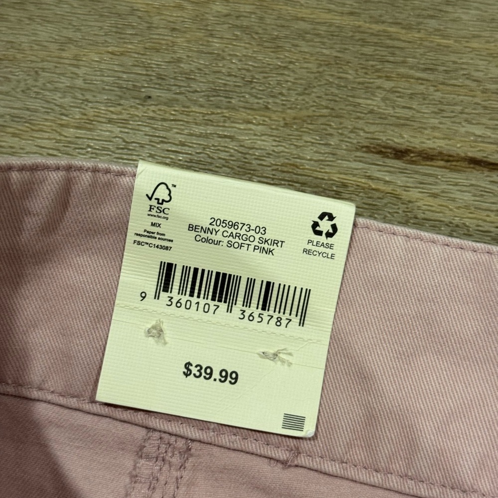 NWT Cotton On Benny Cargo Skirt Pink Size 10 - Picture 4 of 6
